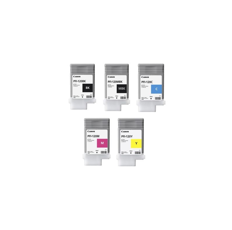 Pack de 5 cartouches de marque Canon PFI-120 (130ml), 5 couleurs